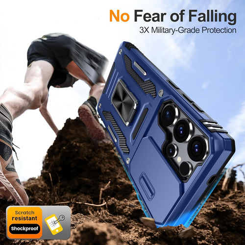 Funda Uso Rudo Cámara Para Galaxy S25 Ultra Carcasa+mica Azul Samsung Galaxy S25 Ultra