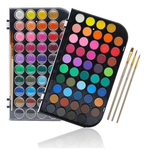 Artecho Set De Pintura De Acuarela 48 Colores Con 3 Pinceles