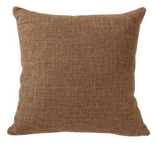 Capas De Almofadas Ziper Invisivel Linho 2uni 45x45cm Cor Marrom Testuta Lisa E Elegante