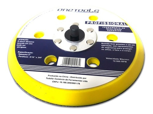Disco Borracha Support P/ Lixadeira C/ 6 Furos On39 Onetools