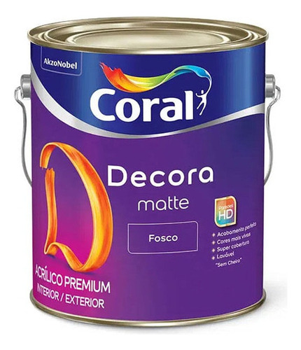 Tinta Premium Acrílica Fosca Decora Matte Base P 3,2l Coral