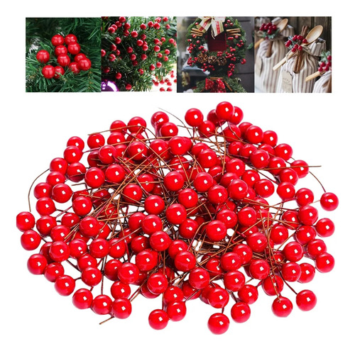 400 Piezas De Bayas Artificiales Para Decoración Navideña