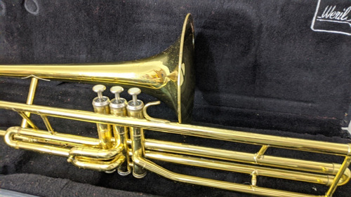 Trombone Sib Weril F670 Longo Pistos - Completo Dourado -  