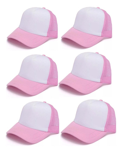 Pack De 6 Gorros Para Sublimación, Estampar Rosado 