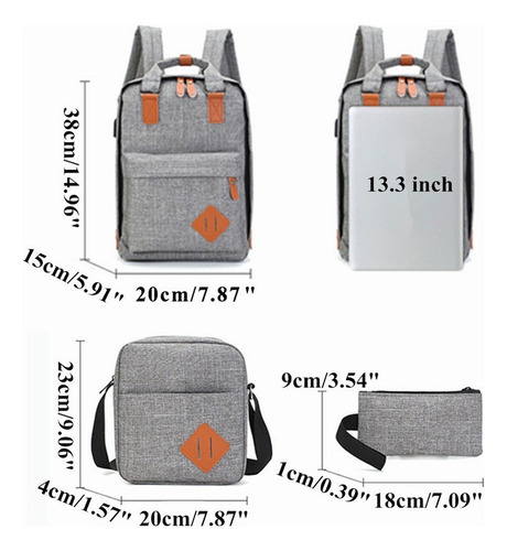 A Mochila Multifuncional Para Hombre Con Cargador Usb De 3 Pie