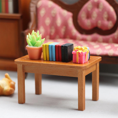 Mesa De Centro De Madera De Simulación A Escala 1:12, Casa