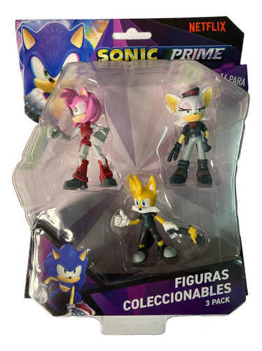 Pmi Sonic Prime Pack 3 Figuras Muñeco Juguete Rusty Rose