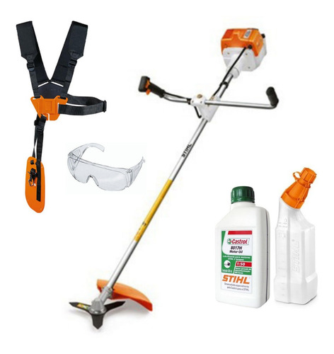 Kit Roçadeira Stihl Fs 220 Faca 3p + Óleo 2t + Misturador