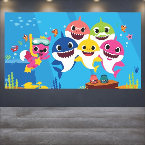 Painel Banner Festa Baby Shark 2x2 M