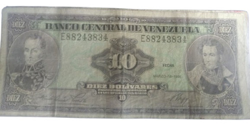 Billetes 10 Bolivares/ 1995/ 1986(1)  Precio X 24 Billetes