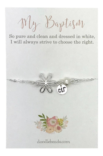 Regalo De Bautismo Sud  Pulsera De Flores Ctr