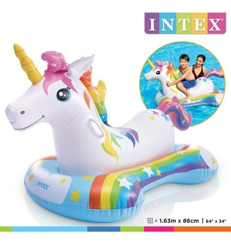 Inflable Montable De Unicornio Intex® 57552 Blanco