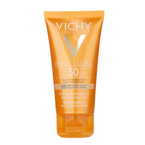 Protector solar Vichy Idéal Soleil FPS 50 BB Toque Seco Color en pomo de 50 mL