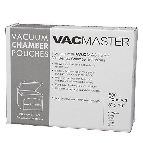 Vacmaster 40722 3-mil Cámara De Vacío Bolsas De 8 Pulgadas P