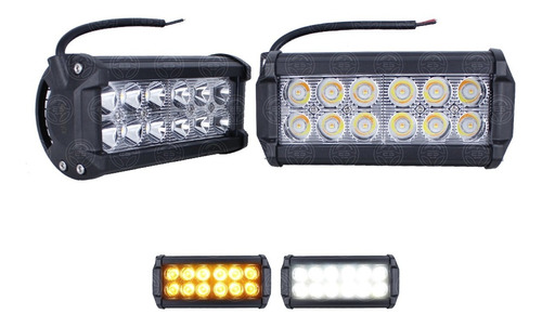 Par Faros Barra 12 Led Bicolor Blanco Ambar Estrobo 4x4 Atv