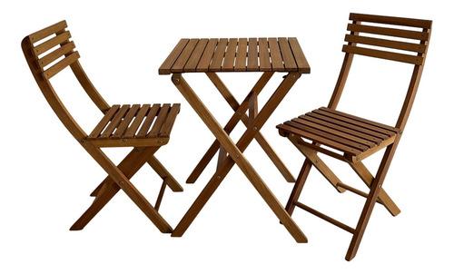 Set De Madera Plegable Balcon Jardín Bistro
