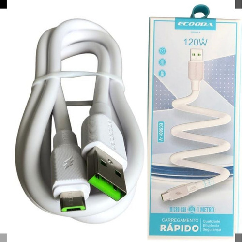 Cabo Micro-usb V8 Carregamento Rápido Dados 120w Cor Branco