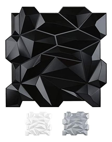 Panel De Pared De Diamante 3d De Pvc Juego Mate Negro, ...