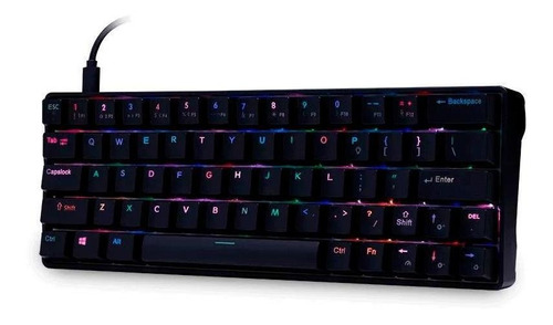 Teclado Mecânico Gamer Dazz Rgb Switch Blue Preto - Mk60