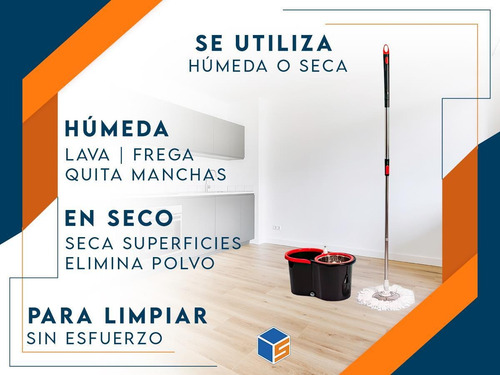 Imagen 8 de 8 de Balde Mopa Centrifugo Lampazo Escurridor Trapeador En Gratis