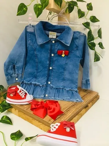 Camisa Jeans Baby Doces Momentos Beb Menina