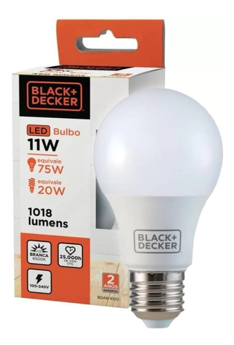 Lampada Led Bulbo A60 11w 6500k  Black+decker