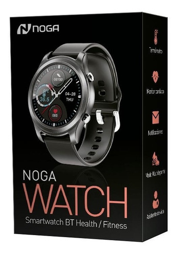 Smartband Noga NG-SW05 1.3" caja de metal plateada, malla rosa de tpu