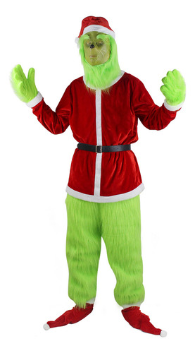 Cosplay Navideño: Traje De Papá Noel: El Grinch Verde