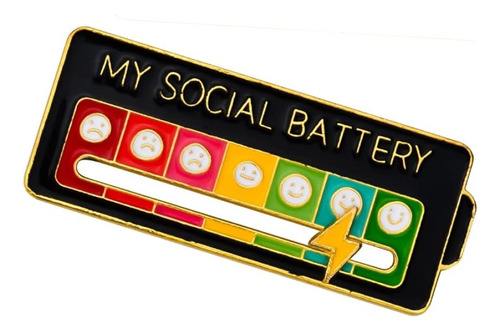 Broche Pin Divertido My Social Battery Bateria Social