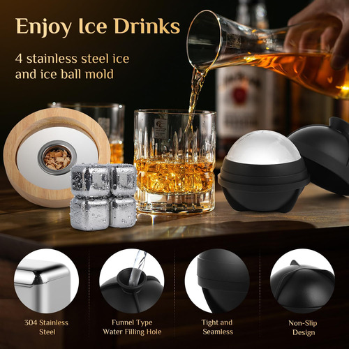 Kit Para Ahumar Whisky Tomzio C/ Soplete De Ángulo Ajustable