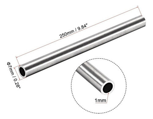 Tubo Redondo De Acero Inoxidable 304 7 Mm Od 250 Mm 2 Piezas