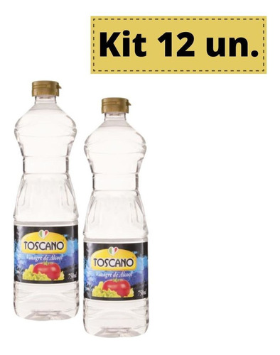 Kit 12un. Vinagre De Alcool Colorido Toscano 750ml