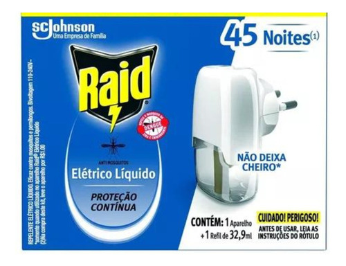 Raid  Repelente Anti Mosquito Elétrico e 1 Refil de 32,9 ml