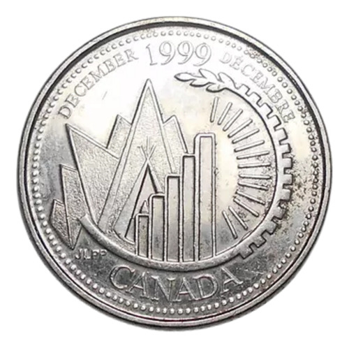 Canadá 25 Cents 1999 - Historia De Canadá Diciembre - Km#353