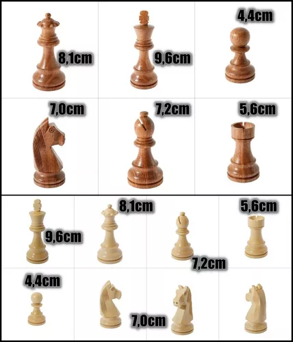 Peças de xadrez Staunton - serie Fischer, super pesado, rei 10,1 cm