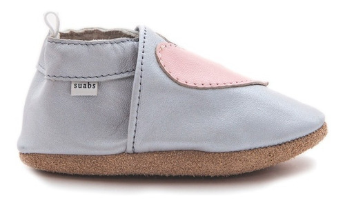Imagen 4 de 10 de Suabs, Corazón Plateado. Pantuflas De Piel Para Niña.