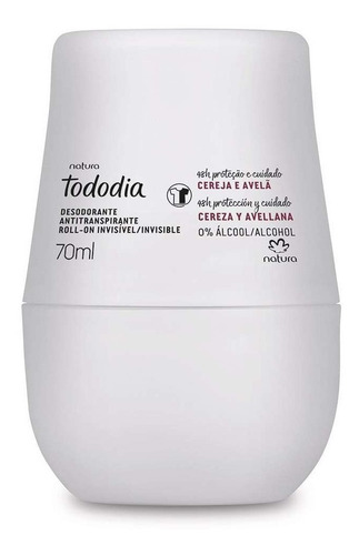 Desodorante roll on antitranspirante prebiotico Tododia Cereza Y Avellana Femenino 70ml