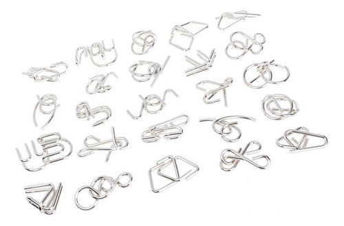 24 Piezas Anillo Chino Puzzle Artesanías De Metal Juguetes