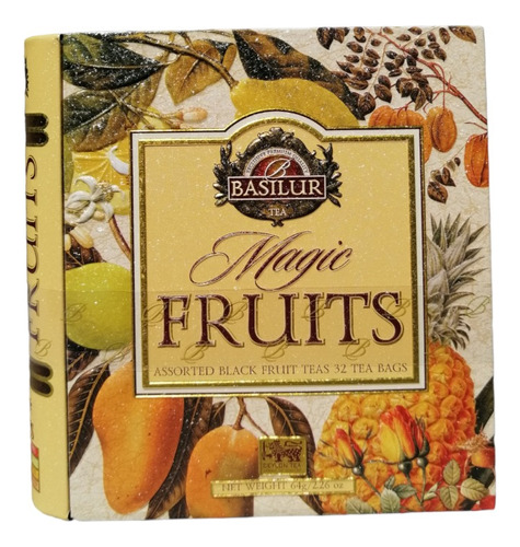 Lata Te Book Basilur Coleccion. Sabor Magic Fruits. 32 Saq