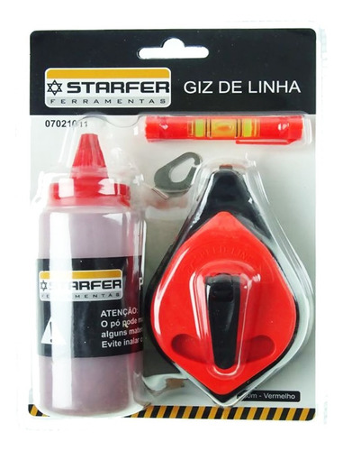 Kit Pedreiro Gesseiro Giz Linha Vermelho 30m Starfer