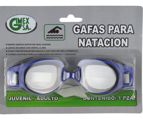 Gafas De Natación Para Adulto Goggles Anti-empaño Ajustables Color Azul