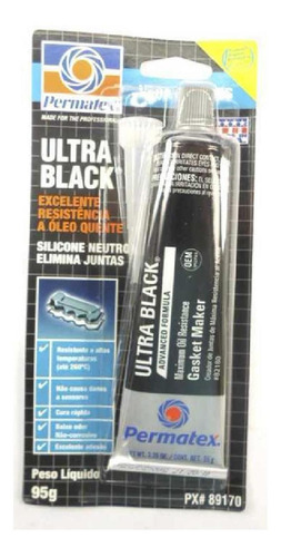 Imagem 2 de 2 de Cola Silicone Alta Temperatura Ultra Black 06 Unidades