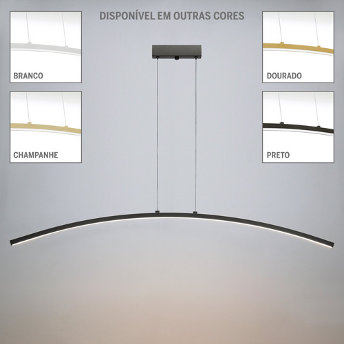 Luminária Pendente Luminalux Plx0022 Fit Curvo Led Linear
