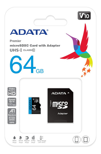  Memoria Adata Ausdx64guicl10a1-ra1  Premier Micro Sd 64gb