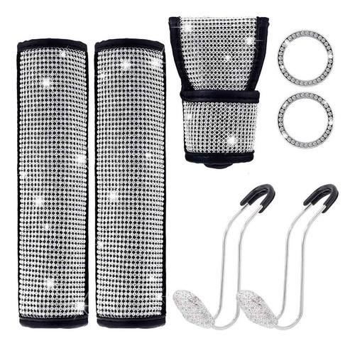 Accesorios Bling Auto Diamantes Para Mujer Ganchos De Coche