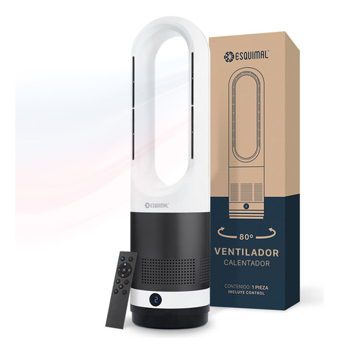 Ventilador Calentador Sin Aspas 2 en 1 Esquimal, Silencioso / Portátil (Gris - Blanco)