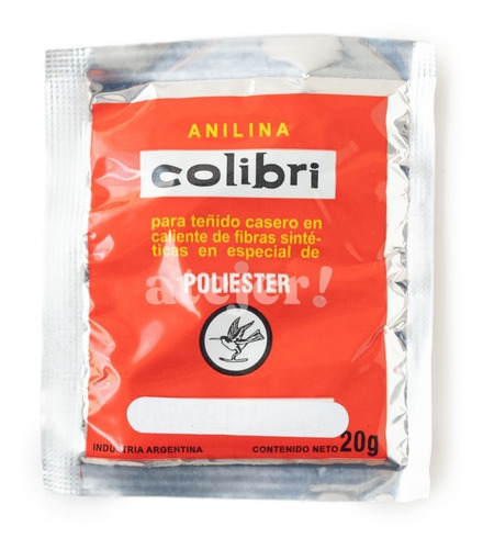 Anilinas Colibri Poliester X 20 Gs Todos Los Colores