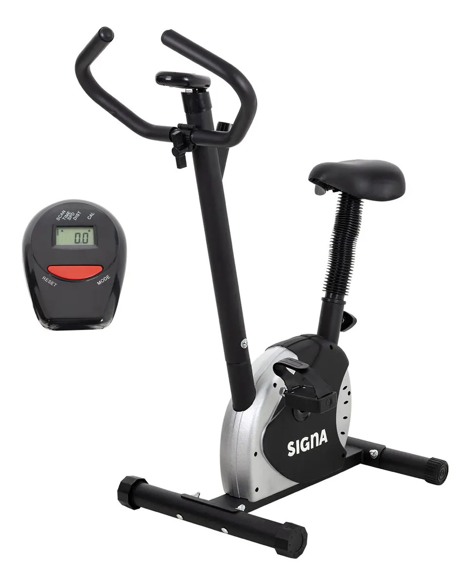Bicicleta Spinning Fija Estática Ajustable Uso Rudo Aparato Ejercicio Cardio Profesional Indoor Cycling SIGNA DF7C38 Color Gris Con Negro