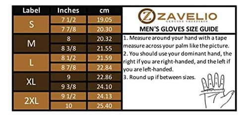 Zavelio Guantes De Cuero Forrados De Piel De Oveja Premium P