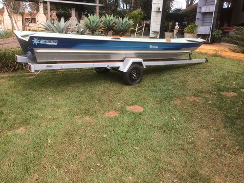 Barco Rebitado 6,00m, Motor Popa 30hp Mercury, Carreta